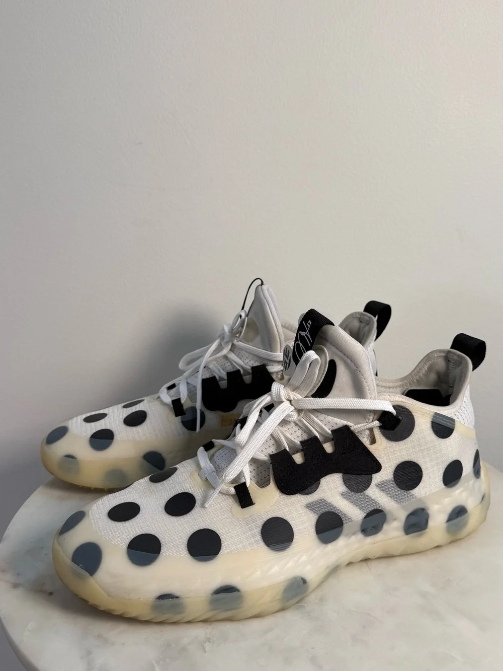 Adidas Harden Vol. 5 Futurenatural Polka Dot Basketball Shoes White Black